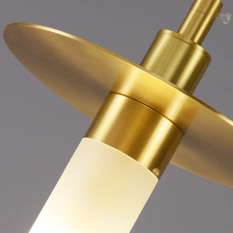 Modern Copper Glass Cylinder 1-Light Pendant Light