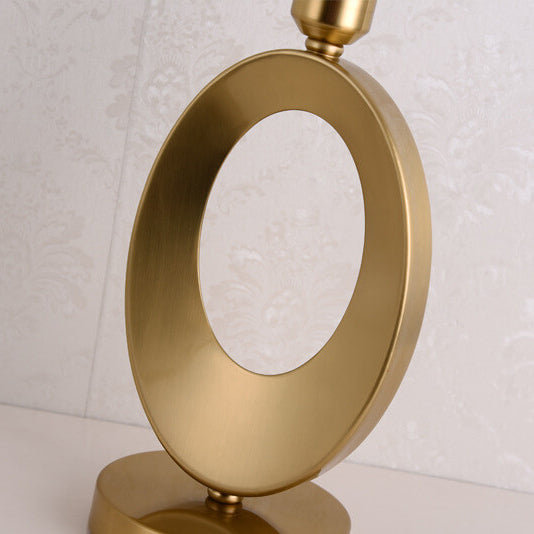 Moderner Luxusstoff-Ringfuß 1-Licht Tischlampe 