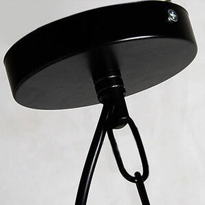 Lámpara colgante vintage ovalada de una luz con gota de madera chapada 