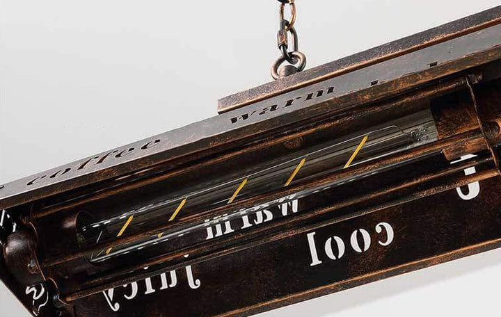 Industrielle Vintage Eisen Rechteckige 2-Licht Kronleuchter 