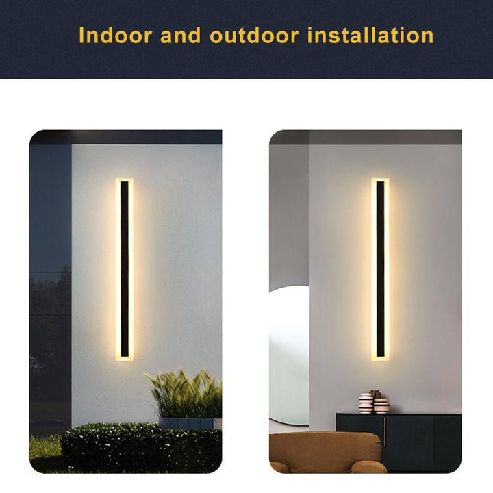 Minimalistische, längliche, stabförmige 1-Licht LED Acryl Außen wasserdichte Wandleuchte 