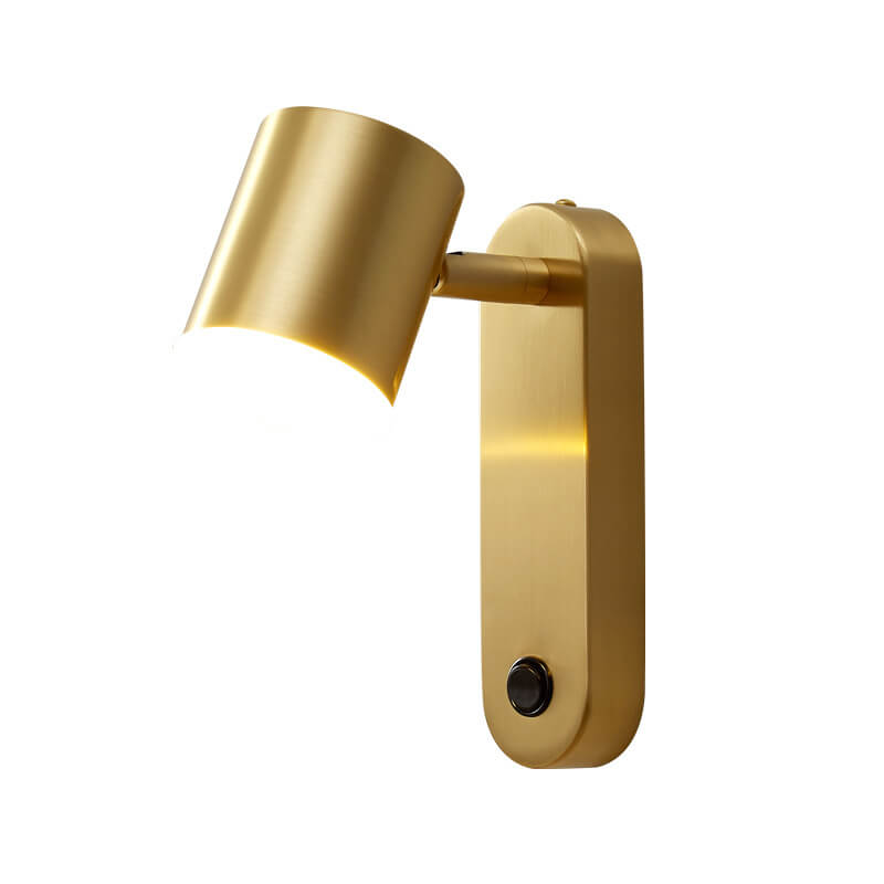 Aplique de pared LED de 1 luz con cilindro de cobre minimalista 