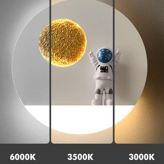 Creative Astronaut Resin Acrylic 1-Light LED Circle Wall Sconce Lamp