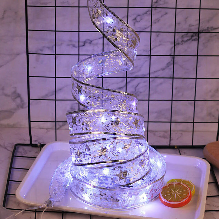 Weihnachtsbaum Dekoration Band Geschenk LED Lichterkette 
