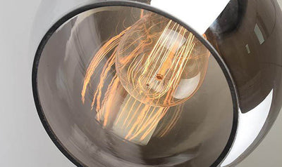 Vintage 1-flammige Pendelleuchte aus klarem Kürbisglas 