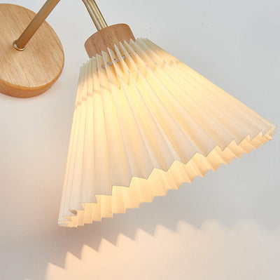 Modern Minimalist Pleated Umbrella Shade 1-Light Wall Sconce Lamp