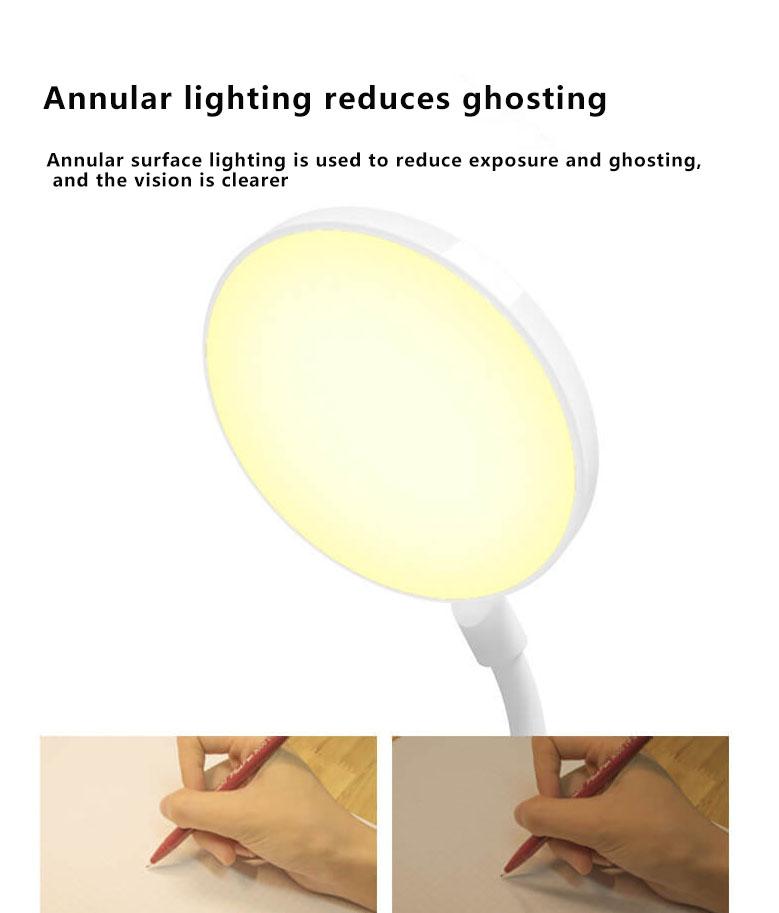 Einfache LED-Clip-Schreibtischlampe, wiederaufladbares Augenschutz-Nachtlicht
