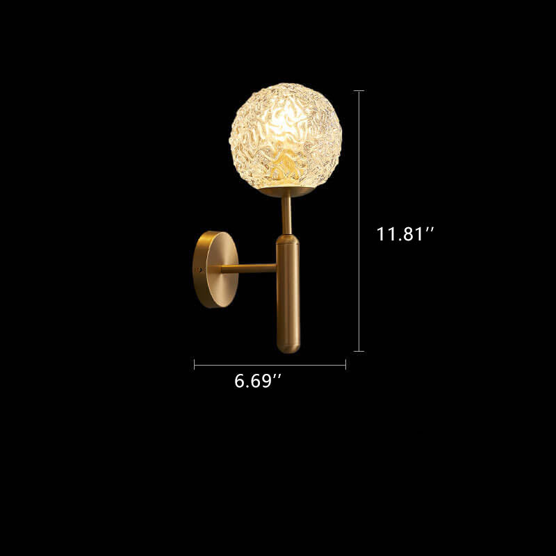 Lámpara de Aplique de Pared de 1 Luz con Globo de Cristal de Copo de Nieve Moderno 
