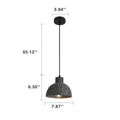 Industrial Vintage Cement  Dome 1-Light Pendant Light