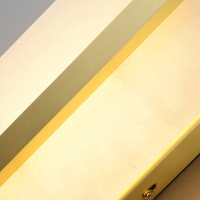 Luxuriöse chinesische Marmor-Quadrat-Messing-1-Licht-LED-Wandleuchte 