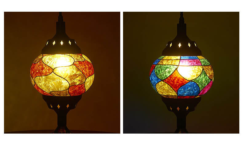 Vintage Turkish Stained Enamel Iron 1-Light Table Lamp