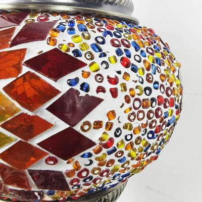 Vintage Turkish Stained Glass Globe Shade 1-Light Table Lamp