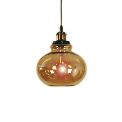 Retro Industrial Gourd Round Glass 1-Light Pendant Light