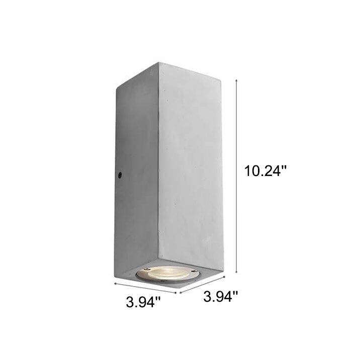 Industrial Cement Square Outdoor 1-Light Waterproof Wall Sconce Lamp