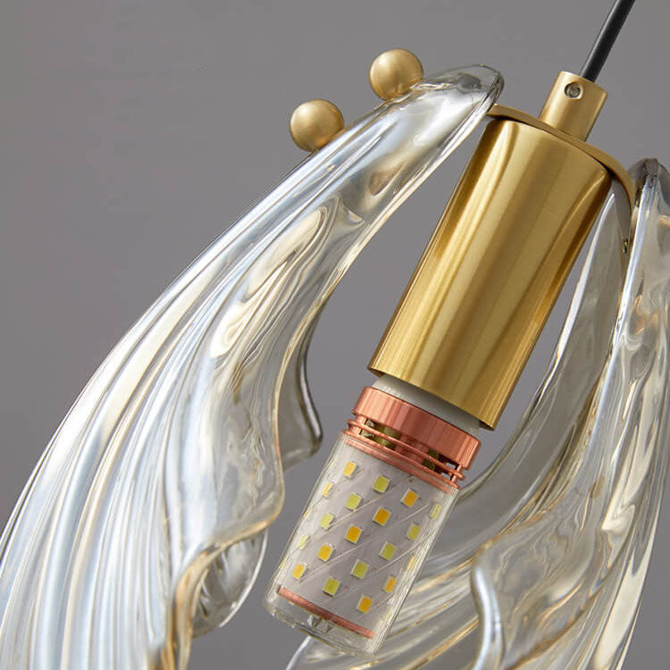 Moderne Luxus-Pendelleuchte aus Messing mit Glasschale und 1 Leuchte 