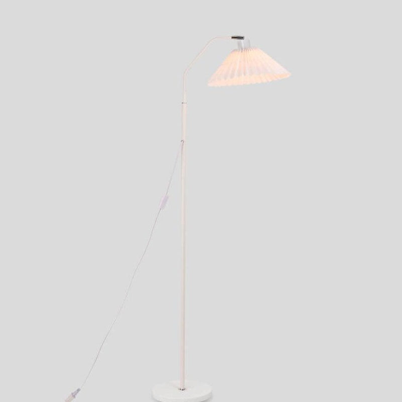 Minimalist Fabric Pleated Shade 1-Light Standing Floor Lamp