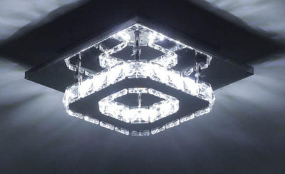 ضوء سقف LED مثبت بمربع كريستالي بسيط 