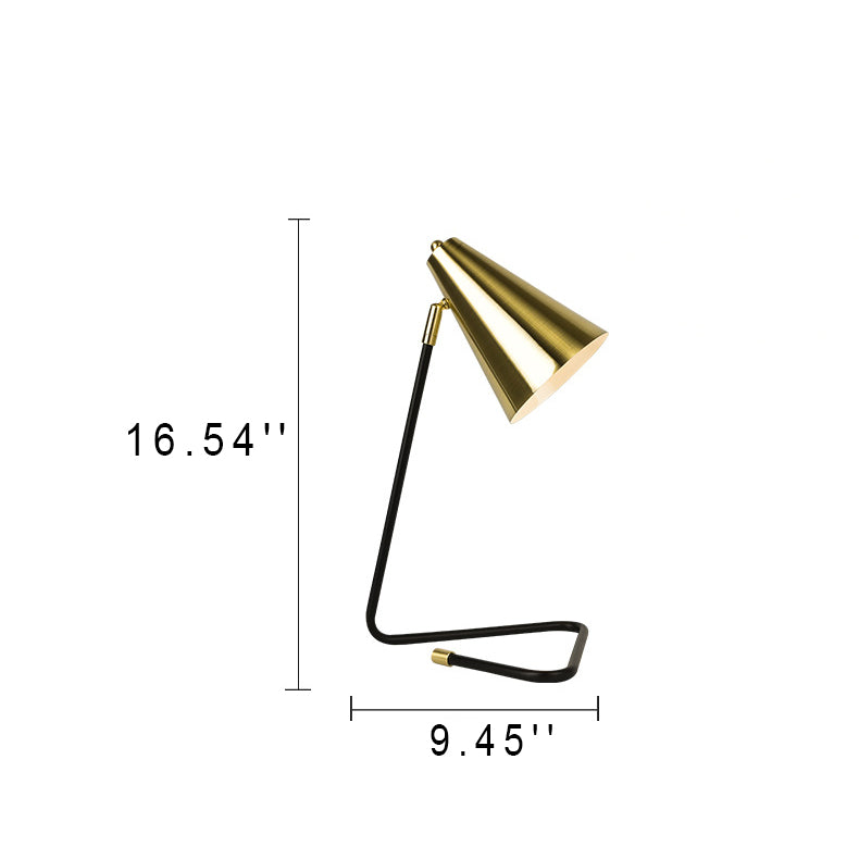 Einfache Eisen-Glockenschirm-Dreieck-1-Licht-Tischlampe 