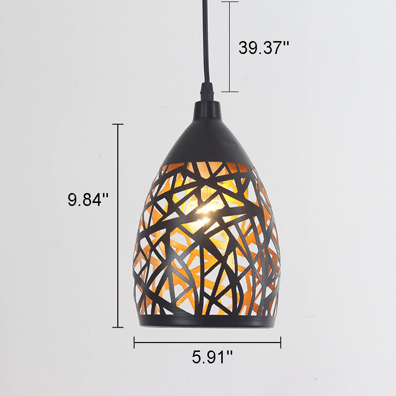 Retro Industrial Hollow Iron Bell 1-Light Pendelleuchte 
