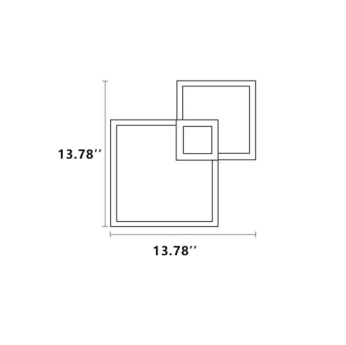 Minimalistische quadratische LED-Wandleuchte aus Eisen 