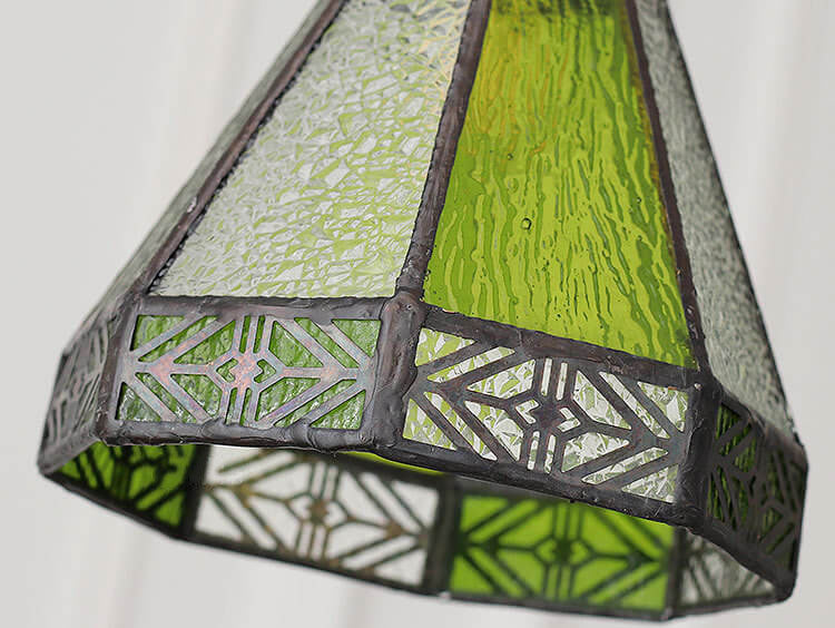 Vintage Mediterranean Glass Shade Brass 1-Light Pendant Light