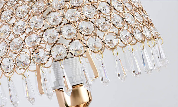 Lámpara de Mesa de 1 Luz con Pantalla en Forma de Cúpula de Cristal de Lujo Moderno 