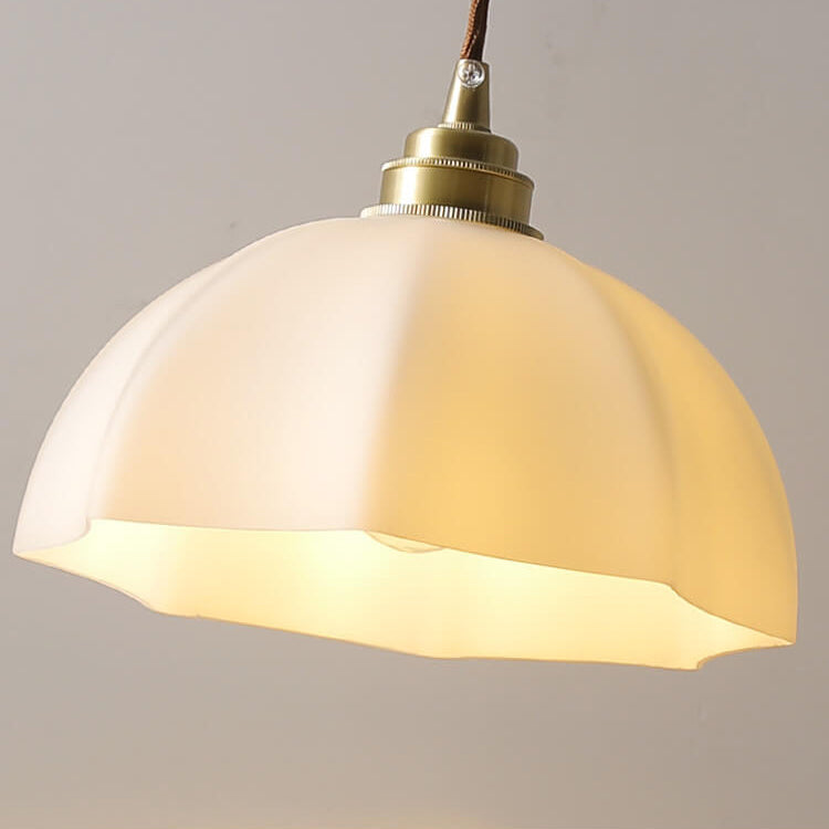 Minimalist Japanese Glass Dome 1-Light Pendant Light