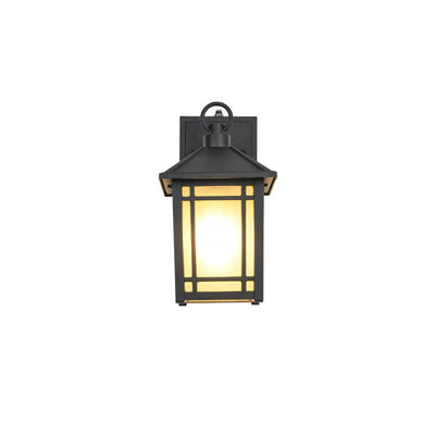Simple Square Lantern Outdoor Waterproof 1-Light Wall Sconce Lamp