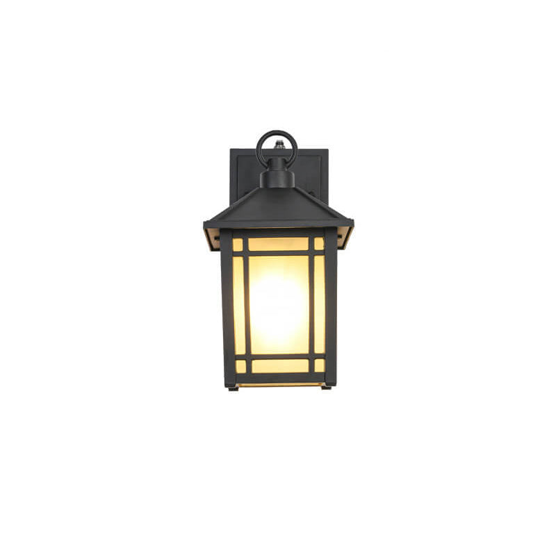 Simple Square Lantern Outdoor Waterproof 1-Light Wall Sconce Lamp