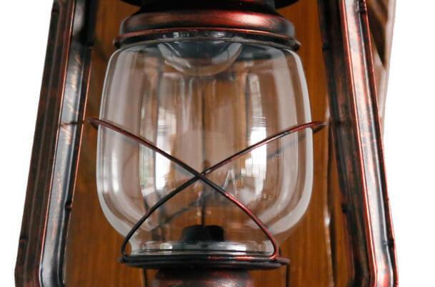 Vintage Kerosene Lamp 1-Light Solid Wood Wall Sconce Lamp