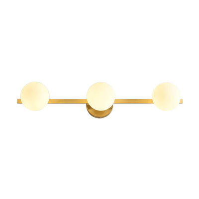 Moderne Kupfer-Glas-Kugel 3/4 Licht Spiegel Frontlicht 