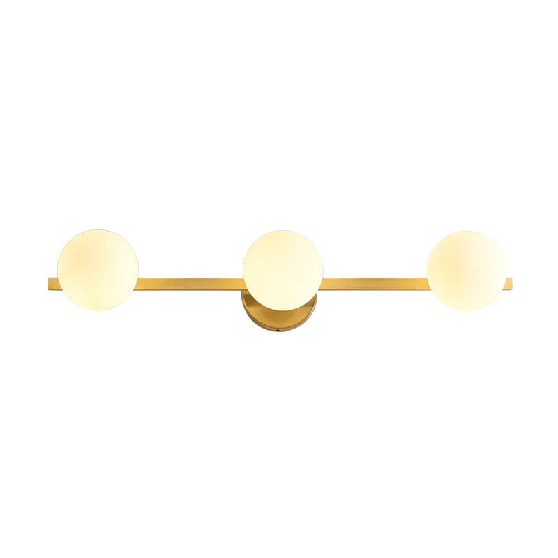 Moderne Kupfer-Glas-Kugel 3/4 Licht Spiegel Frontlicht 