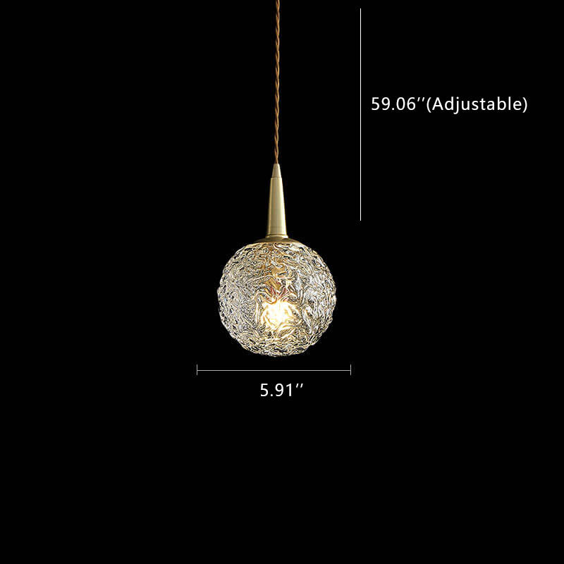 Modern Water Pattern Crystal Globe Ball 1-Light Ceiling Light