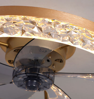 Modern Circle Ring LED Semi-Flush Mount Ceiling Fan Light