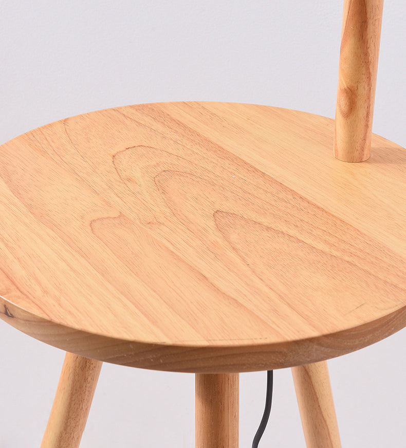 Industrielle Eisen-Schattierung Holzregal 1-Licht Stehlampe 