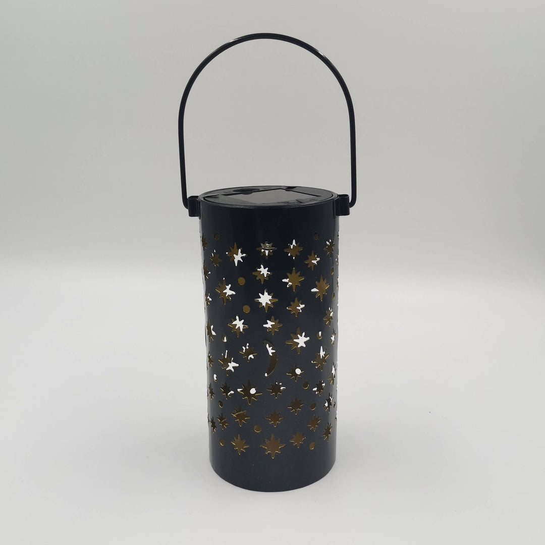 Farol de Hierro Solar Estrella Luna LED Exterior Impermeable para Jardín de Césped 