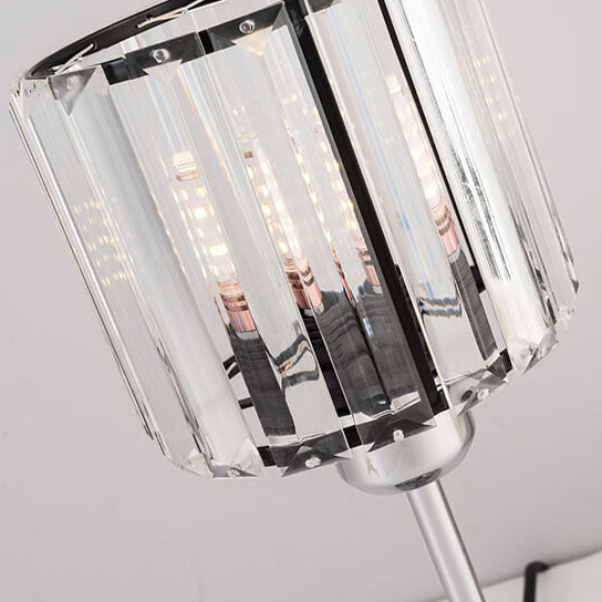 Moderner minimalistischer Glassäulen-Schirm 1-Licht Tischlampe 