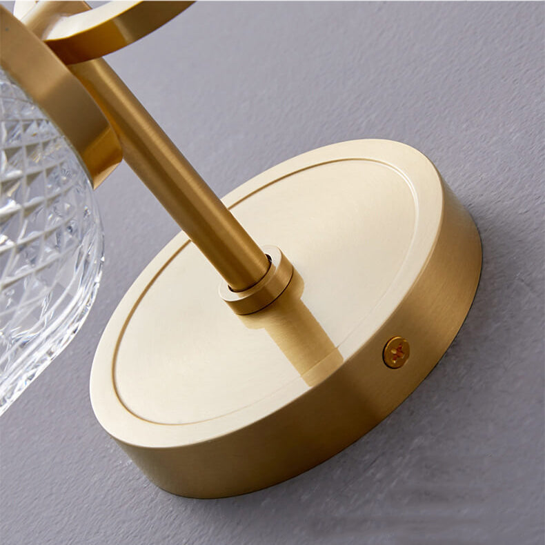 Moderne Luxus Kristall Messing Hängering 1-Licht Wandleuchte 