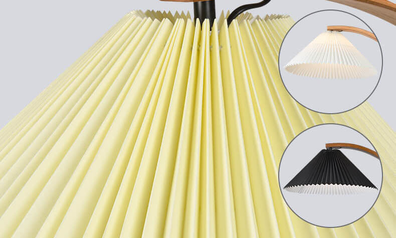 Vintage Wood Pleated Shade 1-Light Standing Floor Lamp
