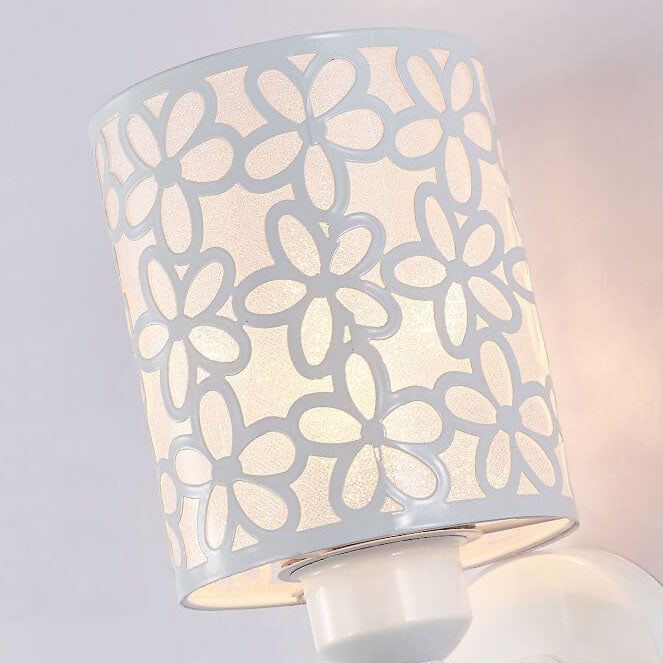Modern Column Floral Shade 1-Light Wall Sconce Lamp