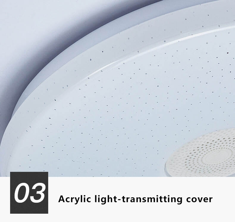 Smart Dimmable LED Remote Control Bluetooth Music Speaker Flush Mount Ceiling Light
