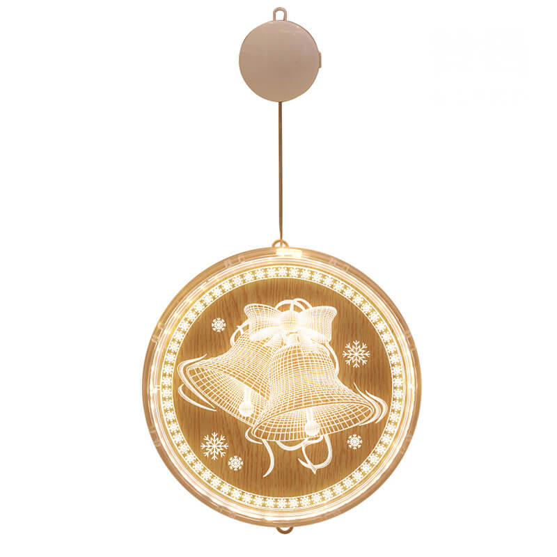 Décoration acrylique LED de Noël avec ventouse ronde 