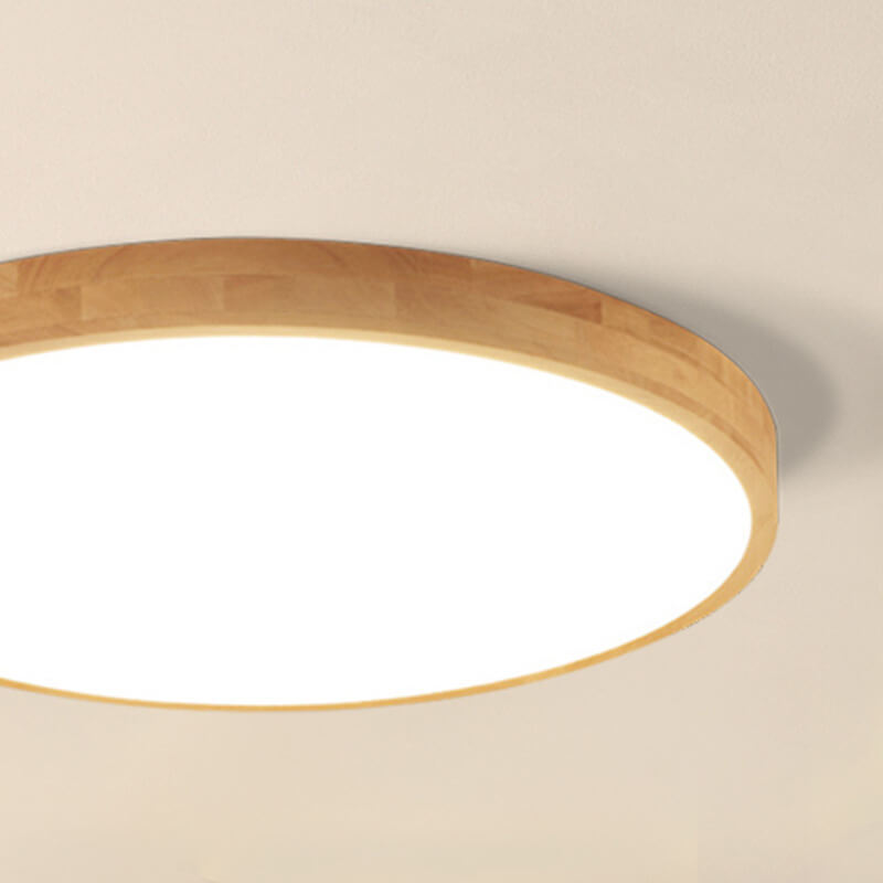 Nordic Massivholz Runde Ultra-Dünne LED Deckenleuchte 