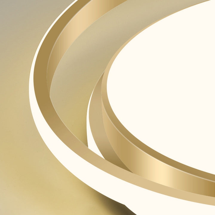 Plafonnier LED à montage encastré, lumière moderne et de luxe, cercle doré 