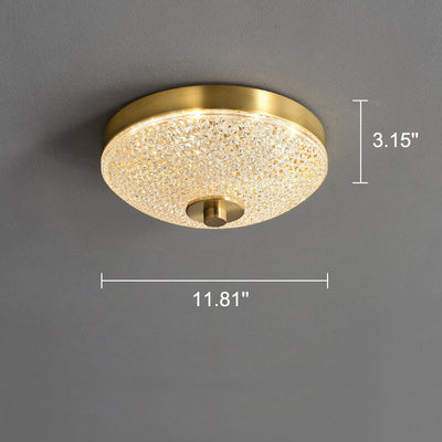 Simple Square Round Acrylic Brass LED Flush Mount Ceiling Light