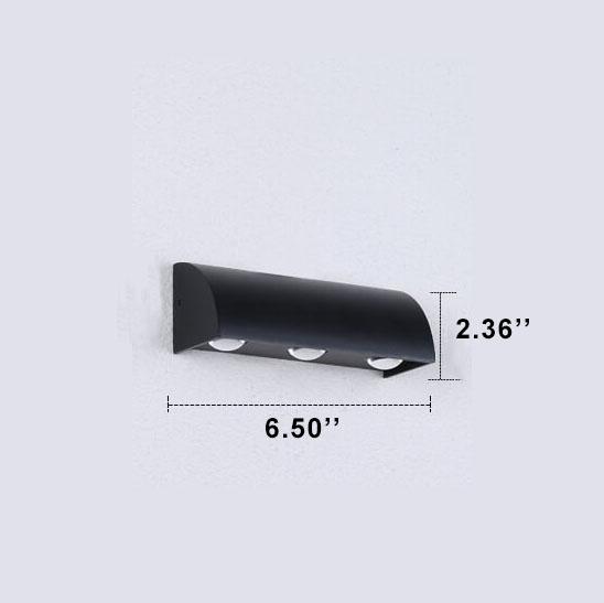 Luz de Pared Exterior Impermeable LED de 3 Luces de Aluminio Cilíndrico Moderno 