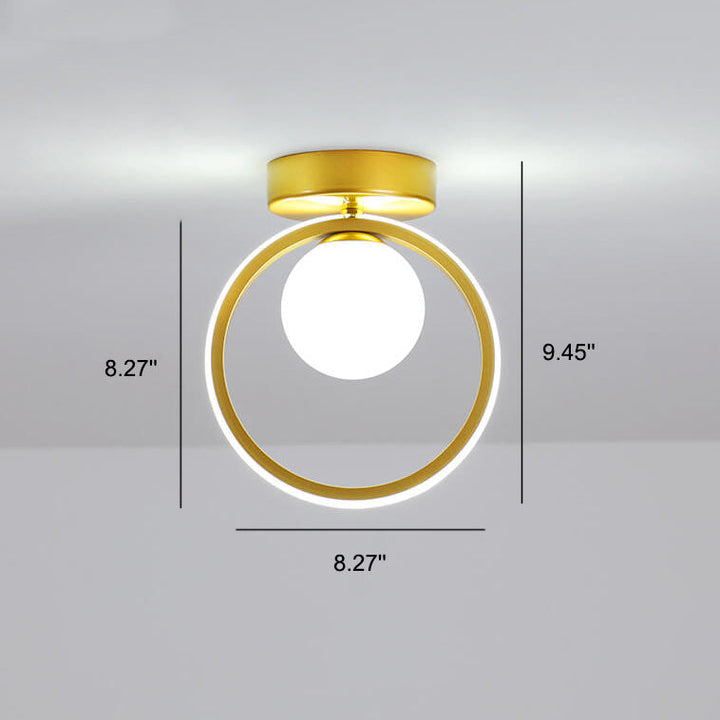 Nordic Circle Ball Shade LED Semi-Flush Mount Ceiling Light