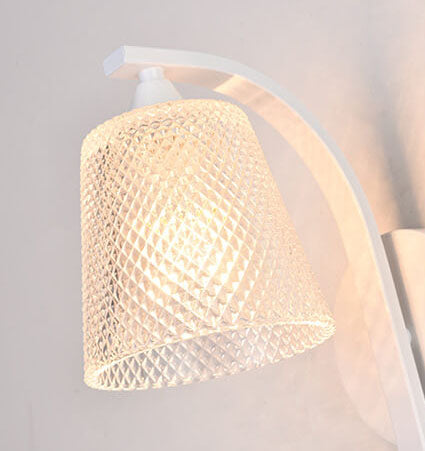 Moderner einfacher Glasschirm mit 1-flammiger Wandleuchte aus Kunstharz 
