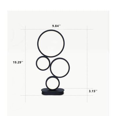 Minimalist 4-Circle Ring LED Table Lamp