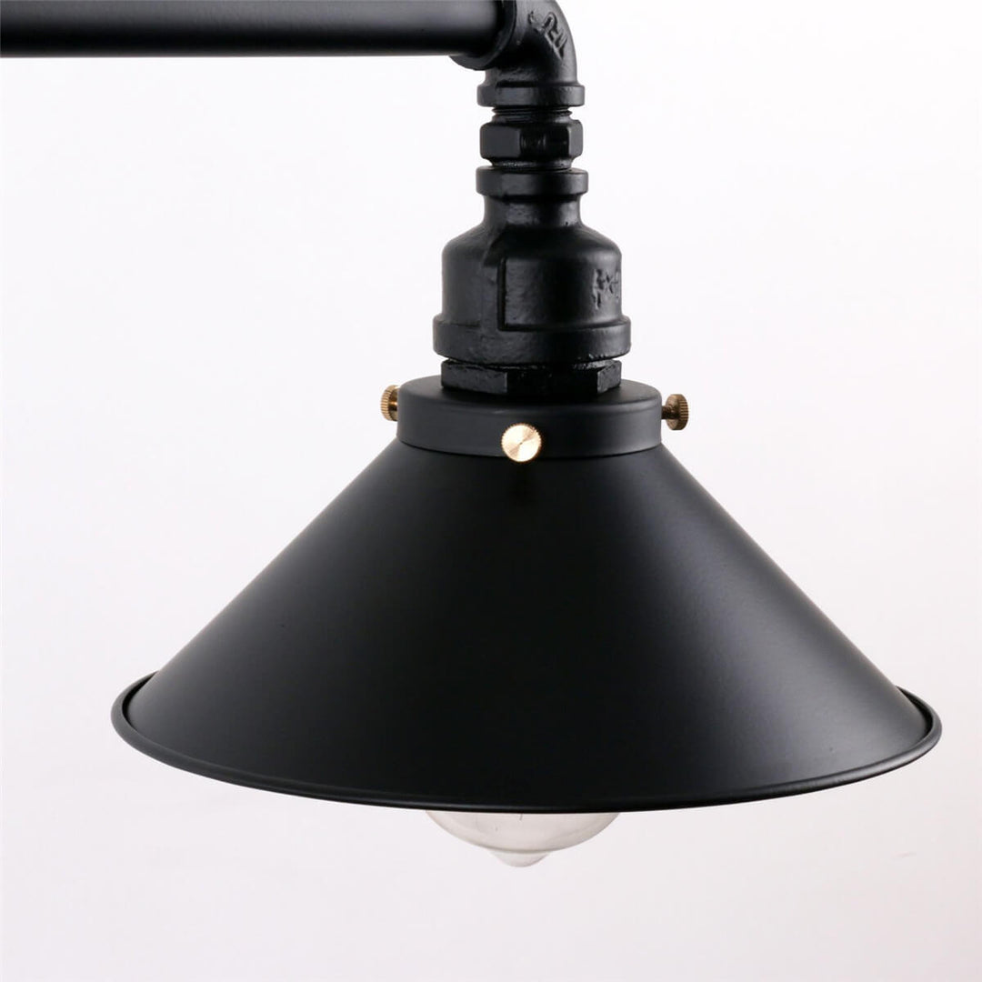 Vintage Industrial Water Pipe Pot Lid Shade 3-Light Chandelier